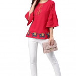 Women's Cotton Patch Work Straight Top for Women