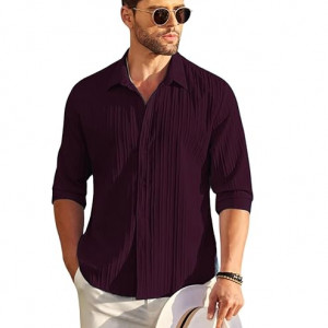 Men's Casual Button Down Shirts Long Sleeve Linen Shirt