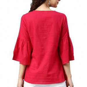 Women's Cotton Patch Work Straight Top for Women