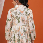 Pure Cotton Cream Regular top with Floral Print