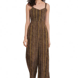 Cotton Abstract Printed Sleeveless Jumpsuit for Women