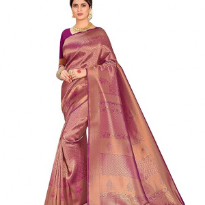 Raw Silk Saree with Unstitched Blouse Piece