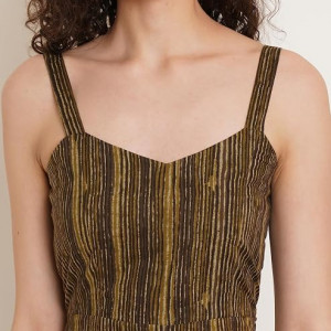 Cotton Abstract Printed Sleeveless Jumpsuit for Women