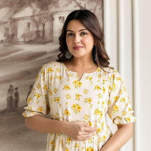 Stylish Women's Pure Cotton Feeding Kurti Gown